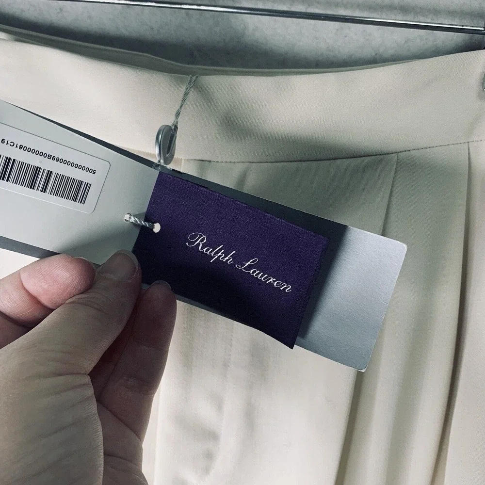 Ralph Lauren Purple Label Pleated Wool Pants Womens Size 0 NWT Defects $1390 - Picture 7 of 16